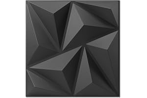 Art3d Confezione da 20 pannelli decorativi da parete 3D neri, 1,8 m² in PVC, decorazione per pareti interne, 30 x 30 cm