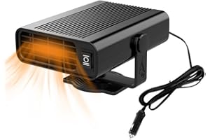 Gobesty 2 en 1 Calefactor Coche Mechero, 12V 150W Portátil Descongelador de Calentador Rápido Rotación 360°Conectar a Encendedor de Cigarrillos con purificación