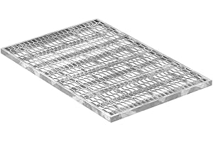 Fenau | Caillebotis/Grille de métal déployé - Dimensions: 390 x 590 x 20 mm - galvanisée, cadre: 400 x 600 x 23 mm)