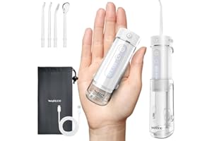 WAFLOO Jet Dentaire Hydropulseur Dentaire Portable, 5 Modes, Réservoir 180ml, IPX7 Étanche, Hydropulseur dentaire de Voyage, Mini Water Flosser pour Maison et Déplacements