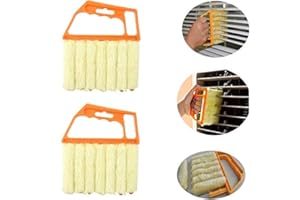 AXPPIN 2 cepillos de limpieza para persianas, colector de polvo para persianas, cepillos de limpieza de plástico para persianas, electrodomésticos de limpieza con 7 láminas