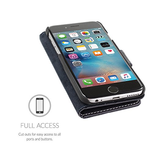 iPhone 6 and 6S Case, Snugg Riverside Blue Leather Flip Case [Card Slots] Executive Apple iPhone 6 and 6S Wallet Case Cover and Stand [Lifetime Guarantee] - Legacy Series