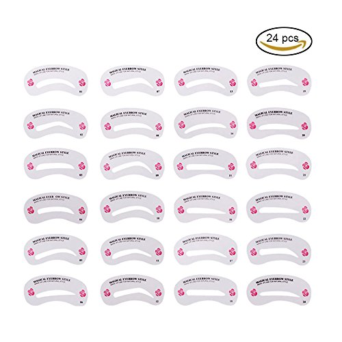 Teenitor Eyebrow Stencils Improved Eyebrows Grooming Stencil Kit Shaping Templates DIY Makeup Tools 24 Pack