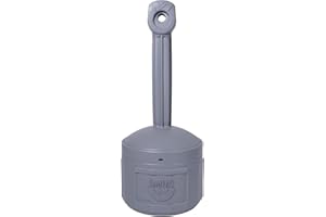 Justrite 26800 High Density Polyethylene Cease-Fire Cigarette Butt Receptacle, Grey