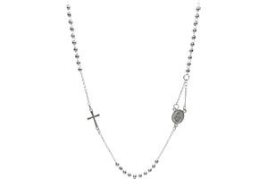 SiLo Bijoux COLLANA ROSARIO DONNA UOMO ACCIAIO INOX 316L ARGENTATO DORATO NERO ANALLERGICO - CONFEZIONE REGALO
