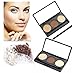 LyDia® Eyebrow Beige/Brown Powder Palette Cosmetic Makeup Shading Kit with Angled Brush & Mirror