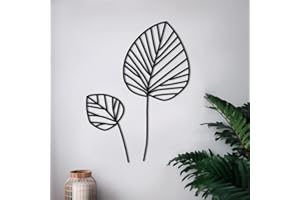 Artnova Quadri decorativi in metallo - (83 cm) - Decorazione da parete in metallo, foglie di monstera. Quadro artistico minimalista per ambienti moderni di casa, ufficio ed esterno.