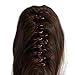 17" PONYTAIL Clip in Hair Extensions CURLY Dark Plum #99J/1 REVERSIBLE Claw Clip