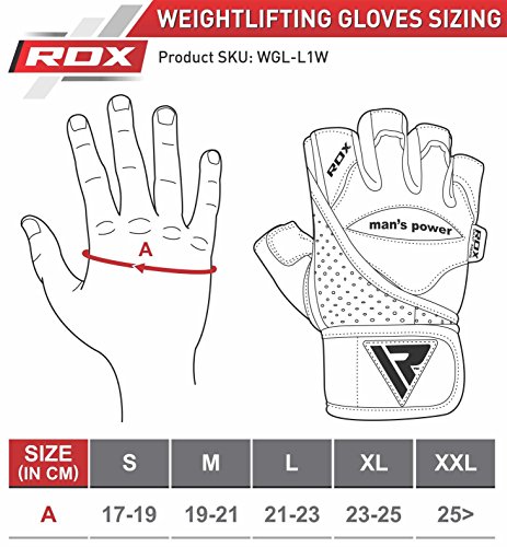 RDX Rindsleder Fitness Handschuhe Gewichtheben Sport Trainingshandschuhe Gym Workout Bodybuilding - 3