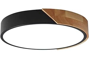 minifair Okrągła trójchromatyczna ściemniająca lampa sufitowa LED do montażu podtynkowego, czarna, 40 cm