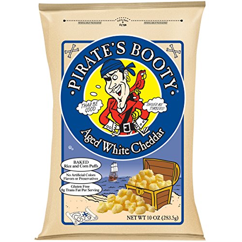 Pirate's BootySnack Puffs, Aged White Cheddar, 10 Ounce