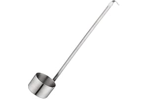 Fablcrew Cuillère à Vin en Acier Inoxydable à Long Manche pour Louche de Vin,Vin Dipper,Fond Plat, avec Crochet, Louche INOX pour Vin 500ML
