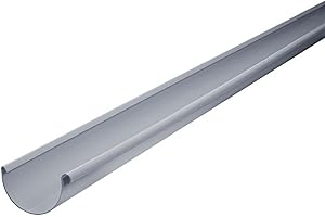 INEFA Dachrinne Kunststoff halbrund 200cm NW 125, 1 Stück Grau Regenrinnen PVC, einfache Steckmontage, Made in Germany