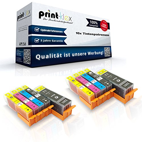 10x kompatible XXL Tintenpatronen für Epson Expression XP530 XP630 XP630 Series XP635 X830 C13T33514010 C13T33614010 C13T33624010 C13T33634010 C13T33644010 - Eco Pro Serie