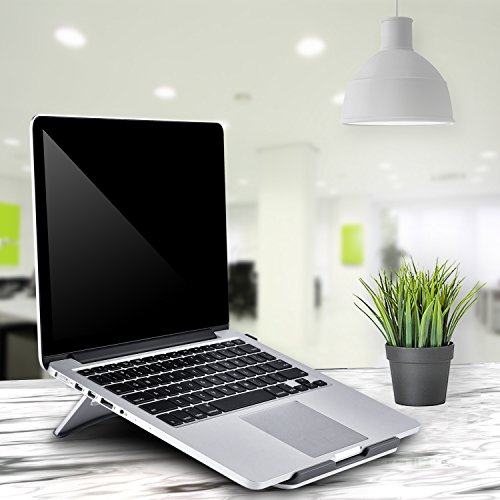 Paragala Universal Aluminium Laptop Ständer Ergonomischer Komfortabler Notebook Halterung Leichtklapp Computer Halter für Laptop Notizbuch iPad Tablet und Mehr (Silber) - 3