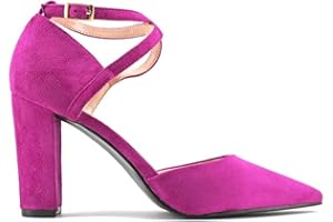 MODELISA - Zapatos De Tacón Ancho Salón Tejido Hebilla Tobillo Mujer