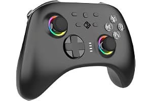 Cosmic Byte Stellaris Controller, 3 Modes Wifi + Bluetooth + Wired for PC, iOS, Android, Hall Effect Trigger and Upgraded TMR Joystick, Macros, 1000mAh Battery, RGB LED, Software Support (Black)