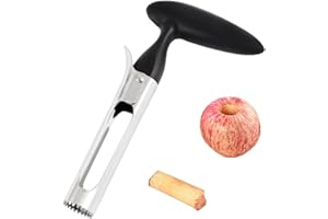 YAVO-EU Apfelentkerner, Edelstahl Apfelausstecher mit Scharfer Gezackter Klinge und Ergonomischem Griff Leicht zu Enukleieren für Gemüse und Obst (Schwarz)