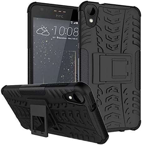 Dooki, HTC Desire 825 / HTC Desire 10 Life Style Case, Tough Kickstand [High Impact] [Heavy Duty] [Shockproof] [Drop Resistance] [Non-Skid] [Hybrid 2 In 1] Hard Silicone Rubber Dual Layer Protective Phone Cover Case for HTC Desire 825