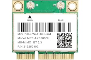 TEDAY WiFi 6E MPE-AXE3000H AX210HMW Mini PCI-E Carte Wifi pour Intel AX210 5374Mbps Bluetooth 5.3 802.11ax 2.4G/5G/6G WiFi 6 AX200 Adaptateur sans fil
