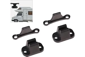 ETOMVOOP Lot de 2 loquets de retenue de porte de caravane, camping-car, remorque, bateau, loquet de verrouillage de porte, accessoires de camping-car (noir)