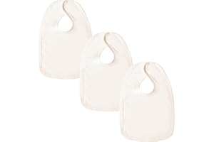 BABAN BABY Large Cotton Baby Dribble Bib - Baby Bibs 0-6 Months to 6-12 Months - Premium British Made Teething Bib for Boys & Girls - 3 Pack, Cream