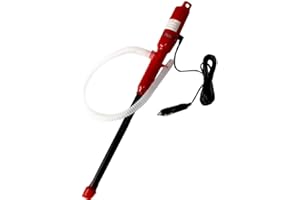 ihreesy 12V Bomba de Transferencia de Líquido, Bomba de Transferencia de Combustible Portátil con Enchufe para Encendedor de Cigarrillos Tubo de Succión Flexible Bomba de Transferencia Manual,Rojo