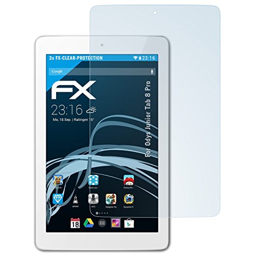 Odys Junior Tab 8 Pro Schutzfolie - 2 x atFoliX FX-Clear kristallklare Displayschutzfolie