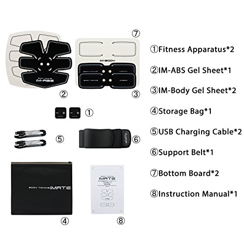 Bauchmuskeltrainer Fitness Geräte Elektrostimulation Massagegerät Muskelaufbau und Fettverbrennungn Unterstützen Automatische Übungen Maschine - 7