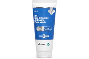 The Derma Co Sali-Cinamide Anti-Acne Face Wash with 2% Salicylic Acid & 2% Niacinamide - 80 ml | Clears Acne & Marks | Removes Excess Oil