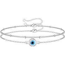 Bracelet œil Maléfique Double Couche - Clip Papier Or - Ajustable - Pour Femmes Et Filles - Cadeau Amitié, Anniversaire - 7