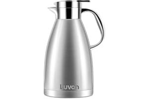 Luvan 1.8L Thermos, Caraffa Termica in Acciaio Inox, Thermos Caffe 12h Caldo e 24h Freddo a Thermos a Doppia Parete sottovuoto Teiera isolata per tè Succo caffè