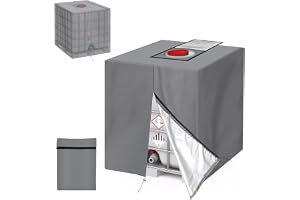 AOOWU Tankskydd för IBC 1000L, 120 x 100 x 116 cm vattentätt skyddsöverdrag i Oxford-tyg, vattentank, toppöppningsskydd, för