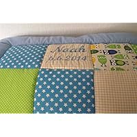 VERSANDKOSTENFREI Krabbeldecke im Patchworkstil mit Eulen