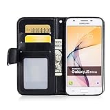 BONROY® Samsung Galaxy J5 Prime Hülle ,Maple Leaf Prägemuster Folio Schutzhülle Tasche PU Leder Schale Tasche Magnet Silikon Back Cover Etui Standfunktion Handytasche Slim-Schutzhülle Mit Karten /Geldscheinfach Handy Etui Flip Tasche Für Samsung Galaxy On5 (2016)/ J5 Prime - 