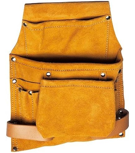 Blinky Borsa Carpentiere Arizona - In Vera Pelle, Con Tasche Multiple, Ideale Per Lavori Edili E Fai Da Te