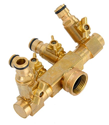 UPP® Wasserverteiler 4 Wege für 1/2″ und 3/4″ Anschlüsse / Wasserhahn Anschluss / Wasserhahnadapter / Schlauchanschluss / Wasseranschluss / Schlauchverteiler / Mehrfach - 2