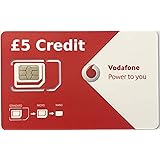 NEW Vodafone Pay As You Go Triple Cut Sim Card (Standard, Micro & Nano Size) With £5 Credit Preloaded Delivered by Signed For