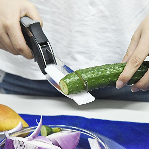 2-in-1 Lebensmittelschneider, Messer und Schneidebrett, für Gemüse/ Obst - 6