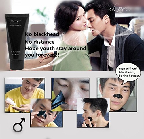 Mabox blackhead remover,Tearing style Deep Cleansing purifying peel off,acne treatment,black mud face mask(60g) - 5