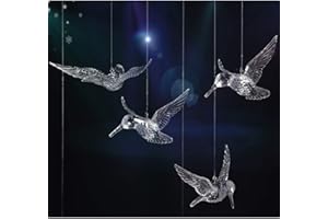 NUPTIO 50 Pezzi Ornamenti in Vetro per Uccelli Ornamenti per Albero di Pasqua, Decorazioni Natalizie e Stagionali con Linea Trasparente 295Ft