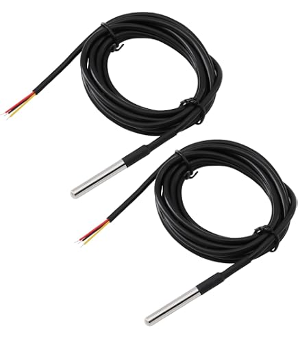 DS18B20 Temperaturfühler – 1 M Kabel, Edelstahlsonde 304, Wasserdicht – -55 Bis +125°C, ±0,5°C Genauigkeit – Für Arduino & Co.