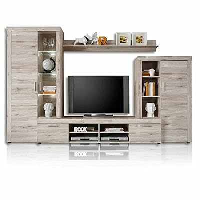 Maisonnerie 1392-983-88 Ensemble de Meubles TV Design Fiesta Chêne Sable LxHxP 301x193x40 cm