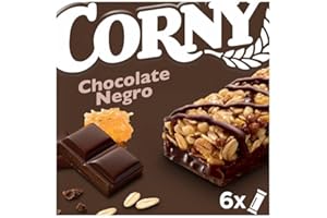 Corny - Barritas de Cereales con Chocolate Negro, Sin aceite de palma ni Conservantes - Pack 6x23gr