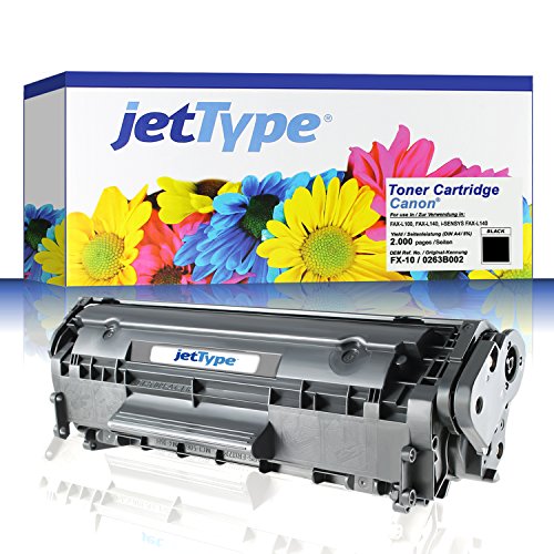 jetType Toner ersetzt Canon FX-10 / 0263B002 für FAX-L100, FAX-L140, i-SENSYS FAX-L140, schwarz, 2.000 Seiten