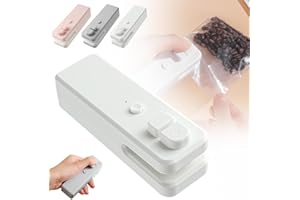 ZEZZO Mini Scelleur,Scellant et Coupeur Sous Vide Portatif,2024 Thermoscellant 2 en 1 Rechargeable Pour Sacs de Stockage de Nourriture,Collations,Fruits,Biscuits Frais (Gris)