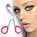 ACEVIVI Hot Pink Metallic Chrome Eyelash Curler Eyelash Curler Tool Kit for Ladies to Make Charming Eyes---Silicone Rubber Refill Replacement Pads Included