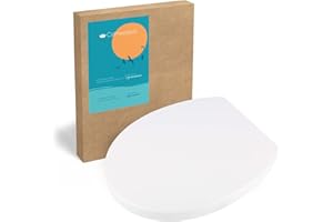 Calmwaters® Antibakterieller Premium WC Sitz mit Absenkautomatik Modern Soft, WC Deckel überlappend, abnehmbar, Duroplast Toilettensitz oval, universale O-Form, Top-Fix, Edelstahlscharnier, Weiß