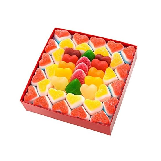 Regalo gourmet original con 3 capas de golosinas de corazones: 80 golosinas, 700 g.