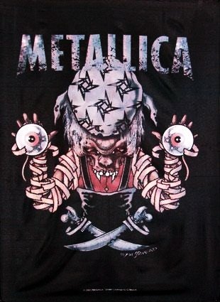 Bioworld Metallica Poster Flag, 111.8L x 76.2W cm, Black and Metallic, Flag Pattern, Unframed, Wall Mount, Living Room